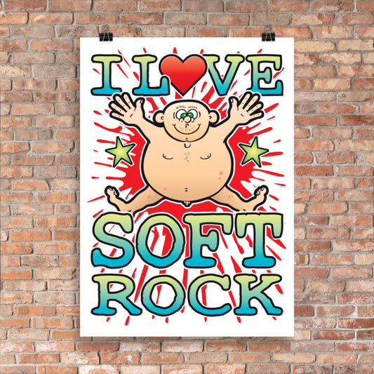 Soft Rock 50x70cm Wall Art / Love Music Poster