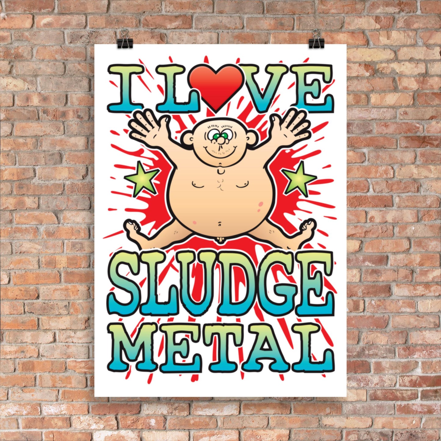 Sludge Metal 50x70cm Wall Art / Love Music Poster