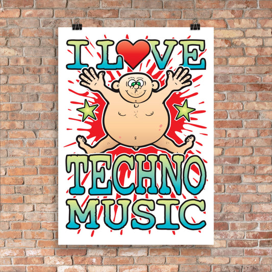 Techno Music 50x70cm Wall Art / Love Music Poster