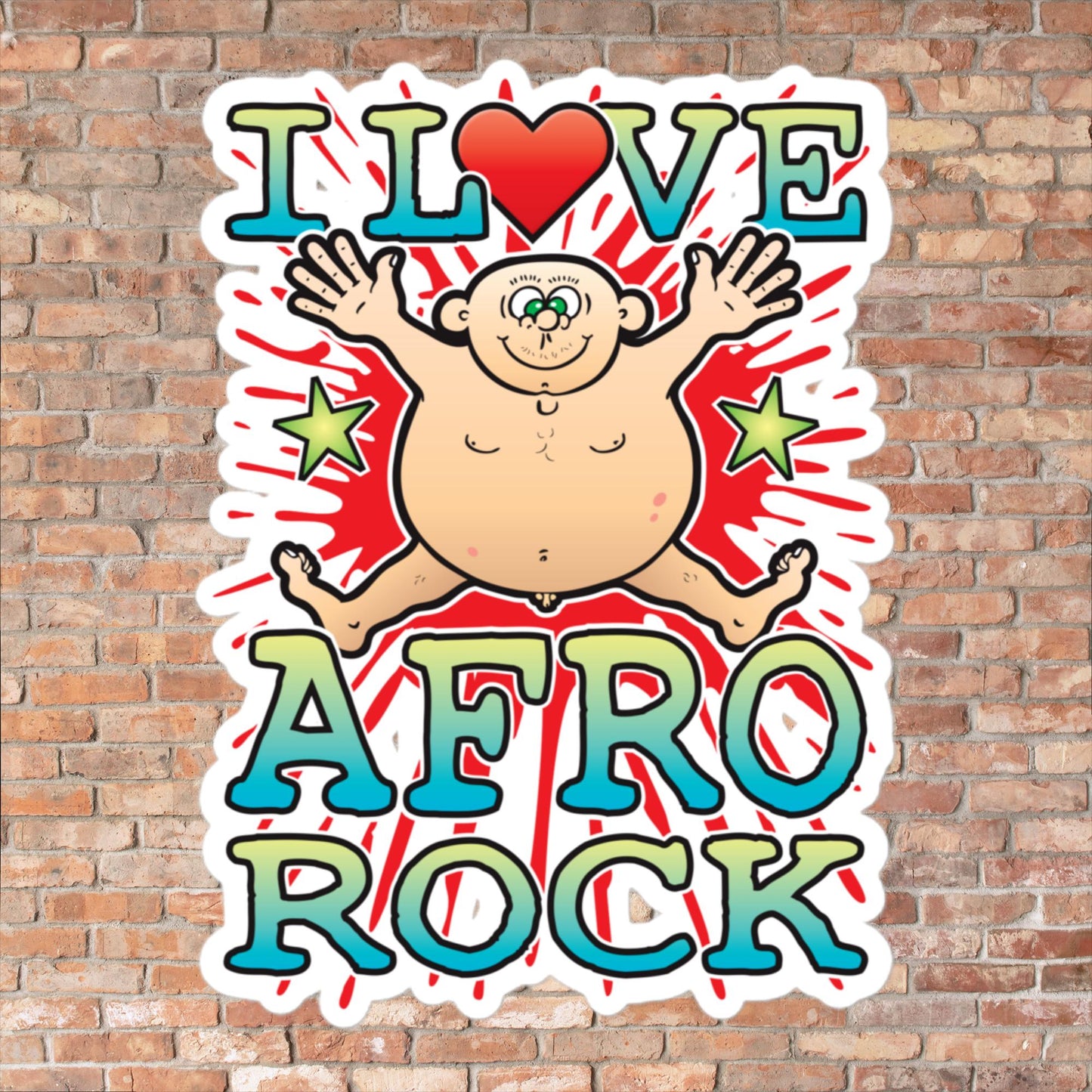 Afro Rock Vinyl Kiss-Cut Sticker / 14 x 10cm