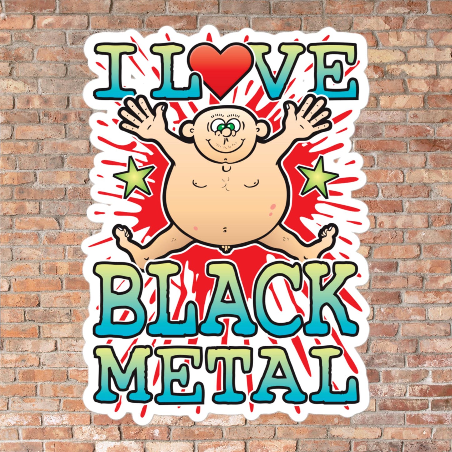 Black Metal Vinyl Kiss-Cut Sticker / 14 x 10cm