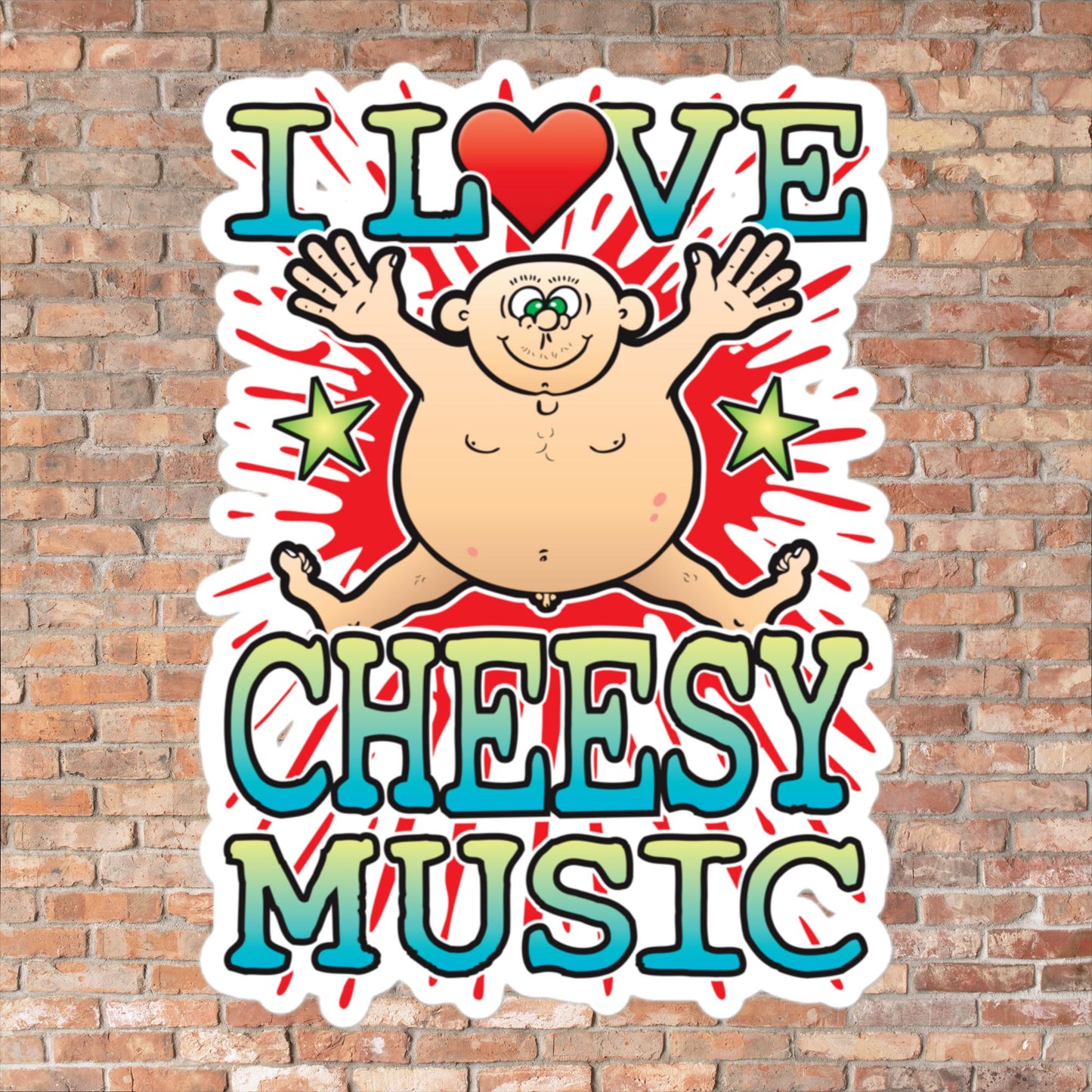 Cheesy Music Vinyl Kiss-Cut Sticker / 14 x 10cm