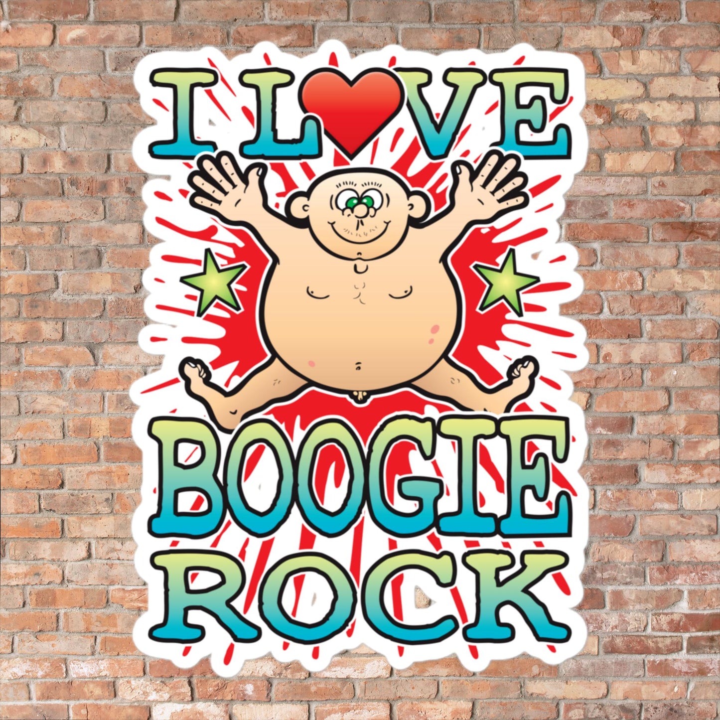 Boogie Rock Vinyl Kiss-Cut Sticker / 14 x 10cm