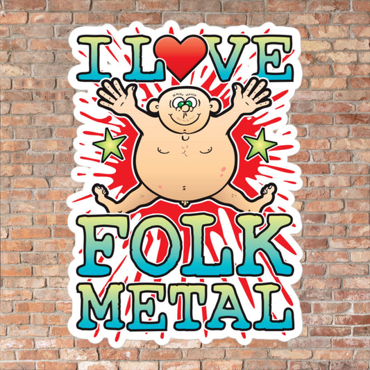 Folk Metal Vinyl Kiss-Cut Sticker / 14 x 10cm