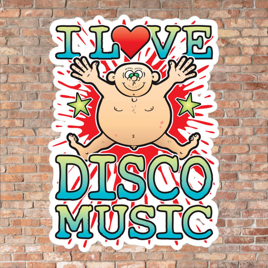 Disco Music Vinyl Kiss-Cut Sticker / 14 x 10cm
