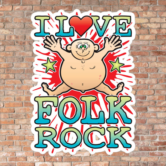 Folk Rock Vinyl Kiss-Cut Sticker / 14 x 10cm