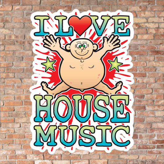 House Music Vinyl Kiss-Cut Sticker / 14 x 10cm