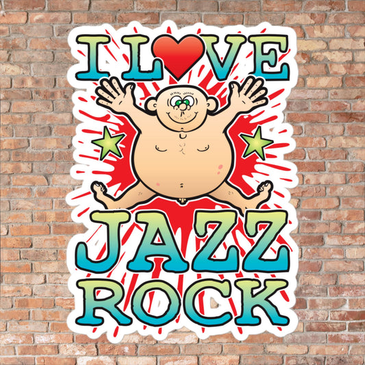 Jazz Rock Vinyl Kiss-Cut Sticker / 14 x 10cm