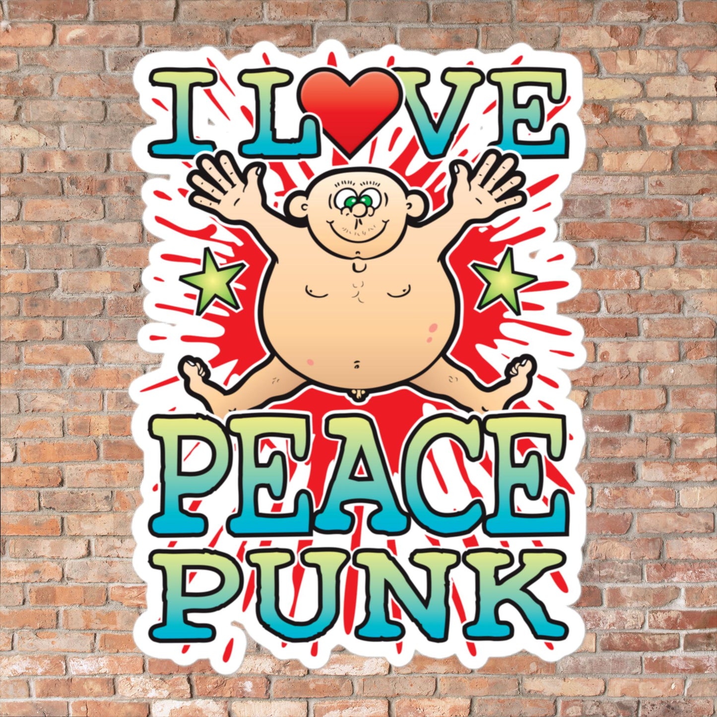 Peace Punk Vinyl Kiss-Cut Sticker / 14 x 10cm