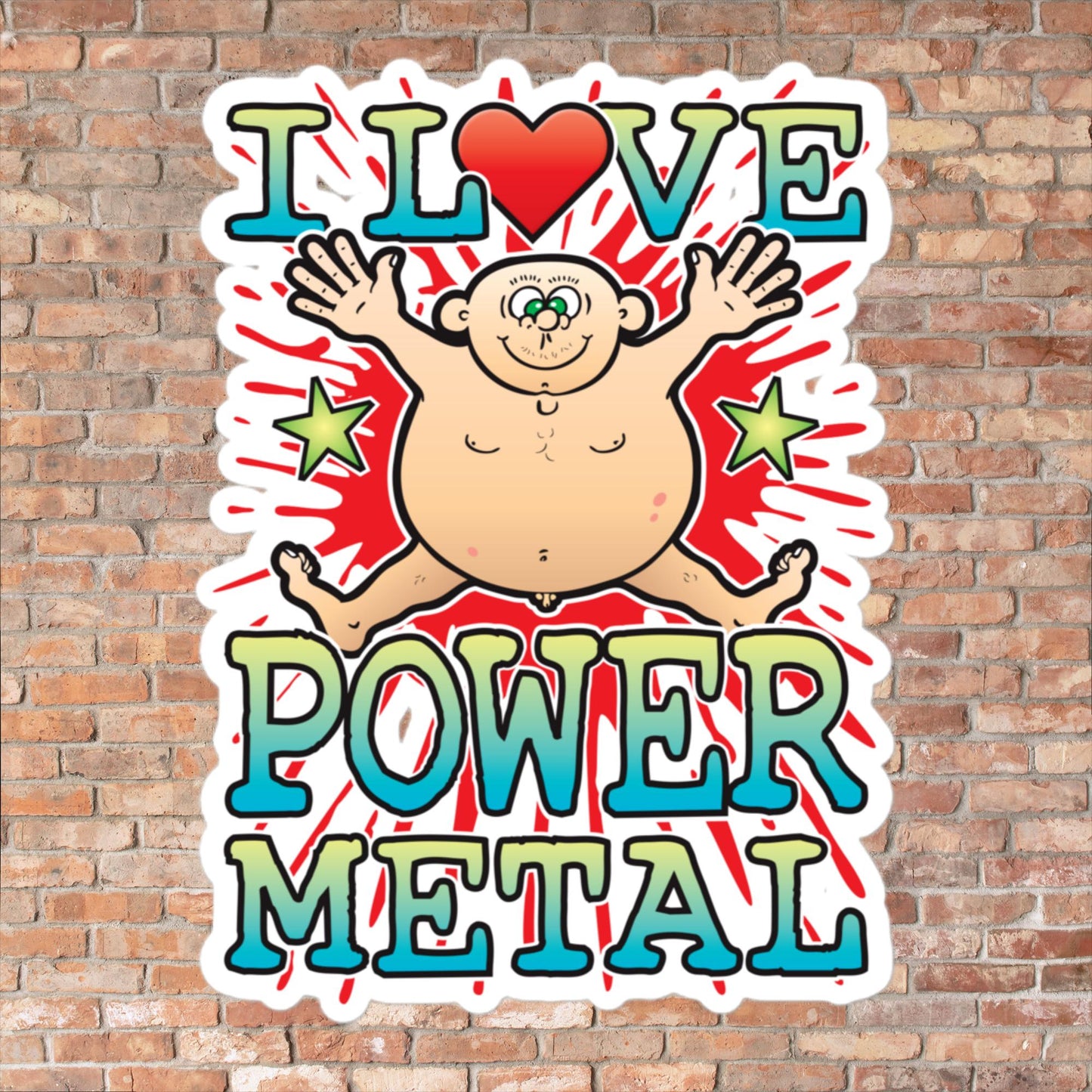 Power Metal Vinyl Kiss-Cut Sticker / 14 x 10cm