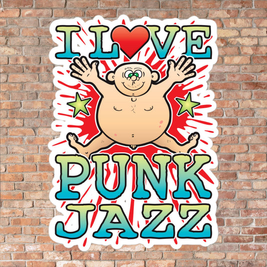 Punk Jazz Vinyl Kiss-Cut Sticker / 14 x 10cm
