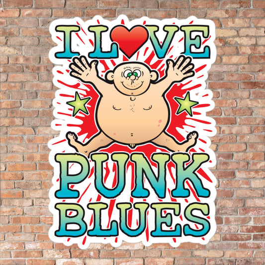 Punk Blues Vinyl Kiss-Cut Sticker / 14 x 10cm