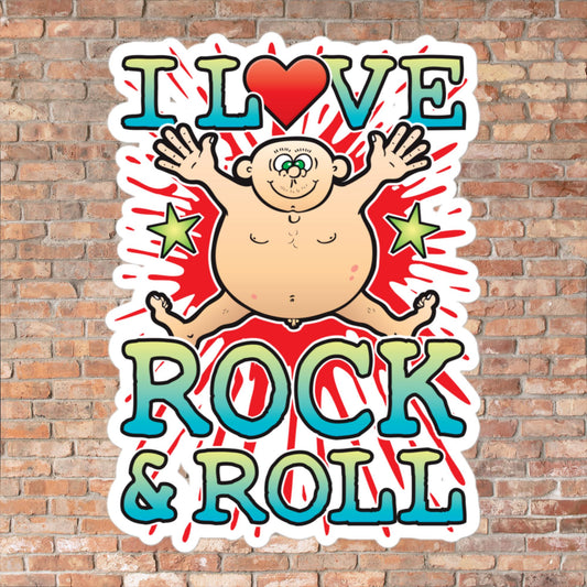 Rock & Roll Vinyl Kiss-Cut Sticker / 14 x 10cm