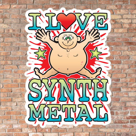 Synth Metal Vinyl Kiss-Cut Sticker / 14 x 10cm