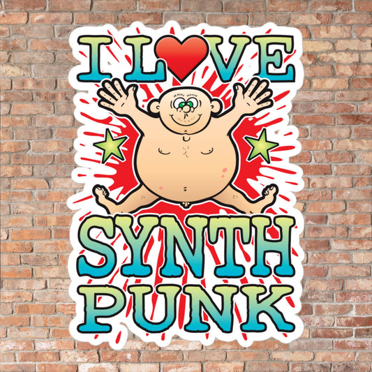Synth Punk Vinyl Kiss-Cut Sticker / 14 x 10cm