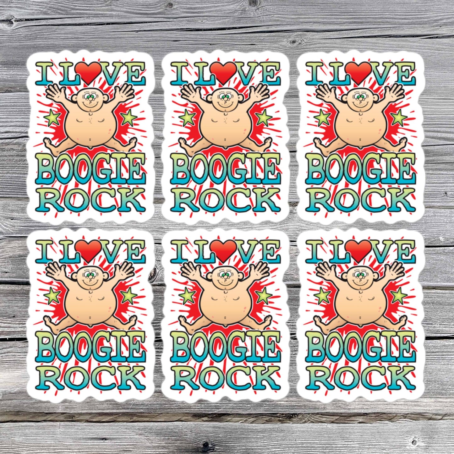 Boogie Rock Vinyl Kiss-Cut Stickers