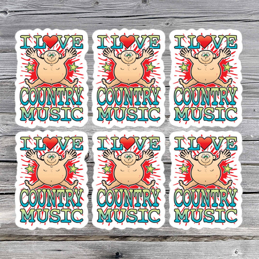 Country Music Vinyl Kiss-Cut Stickers