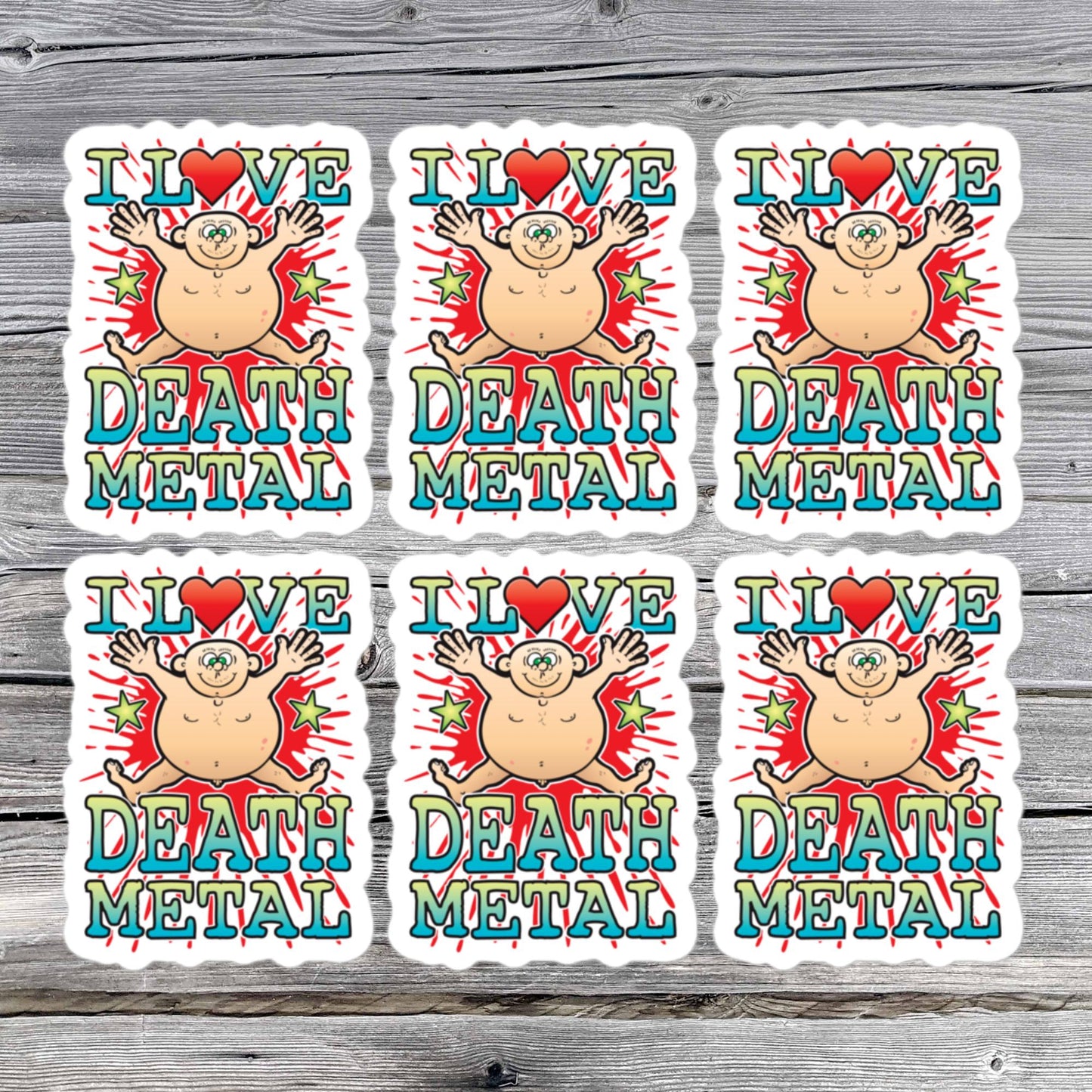 Death Metal Vinyl Kiss-Cut Stickers