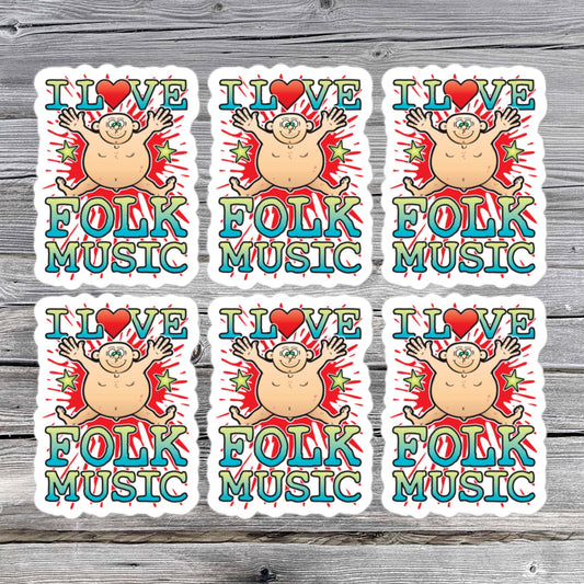 Folk Music Vinyl Kiss-Cut Stickers