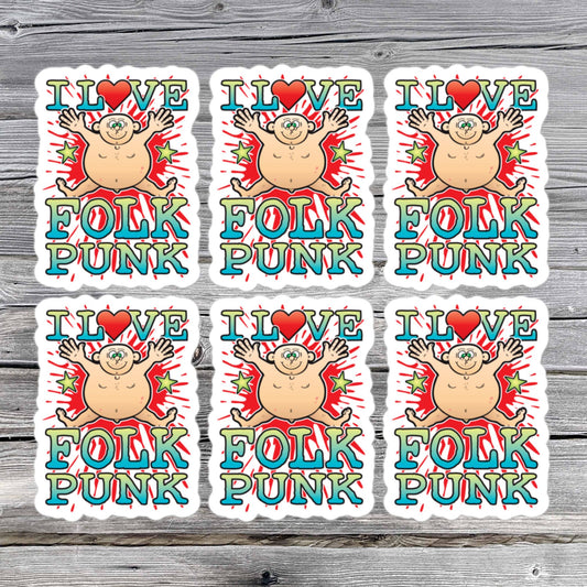 Folk Punk Vinyl Kiss-Cut Stickers