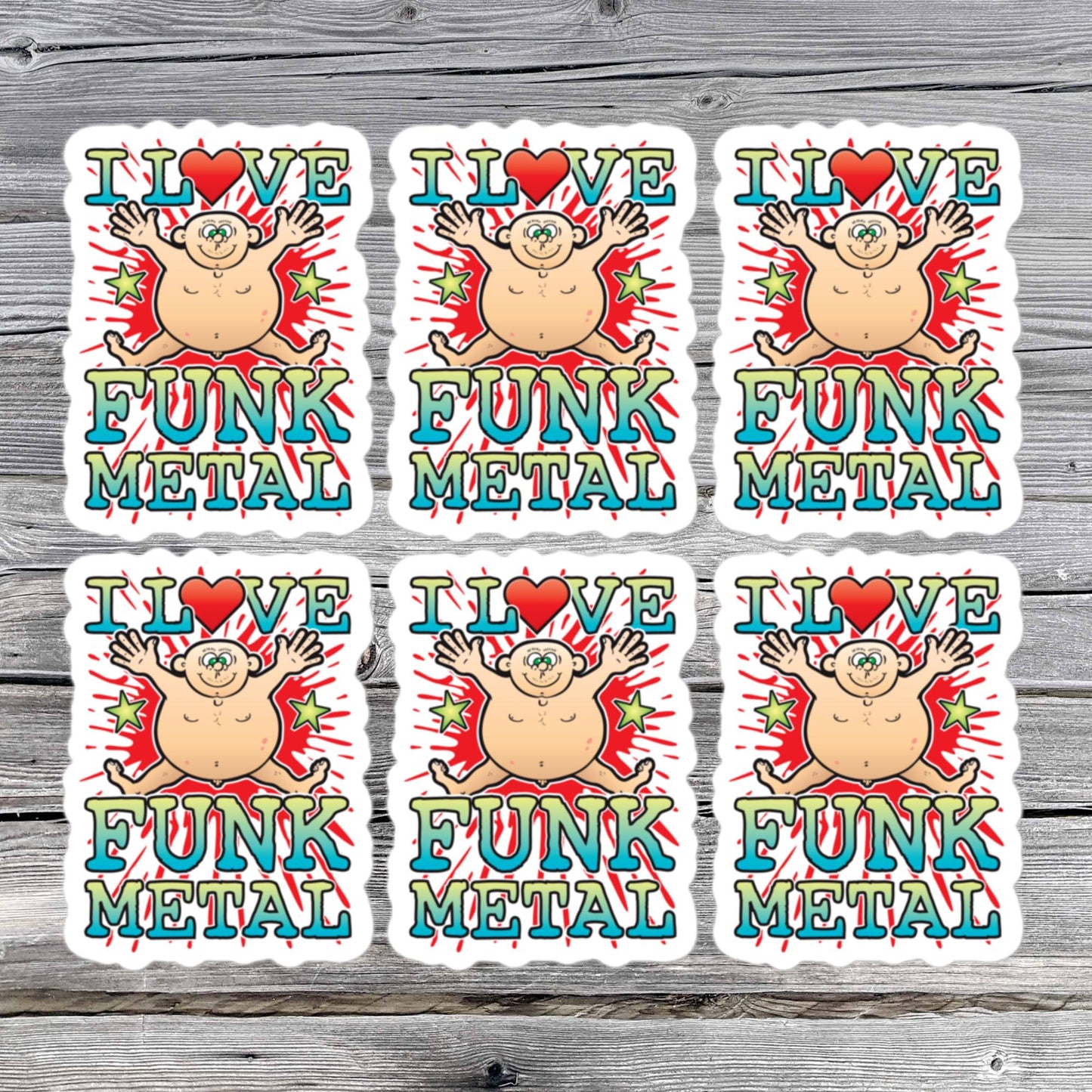 Funk Metal Vinyl Kiss-Cut Stickers