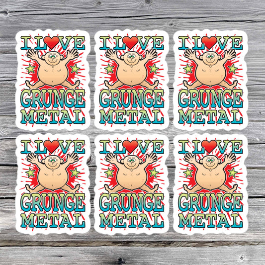 Grunge Metal Vinyl Kiss-Cut Stickers
