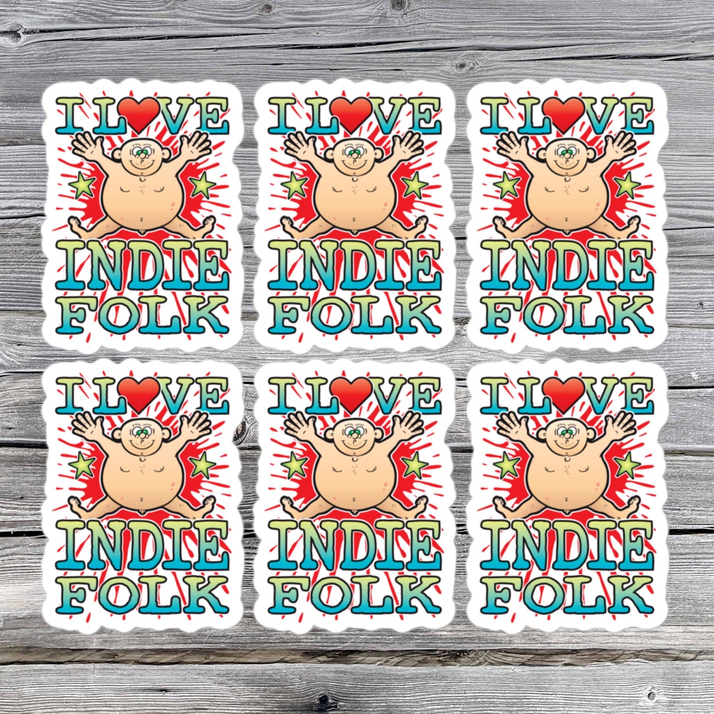 Indie Folk Vinyl Kiss-Cut Stickers