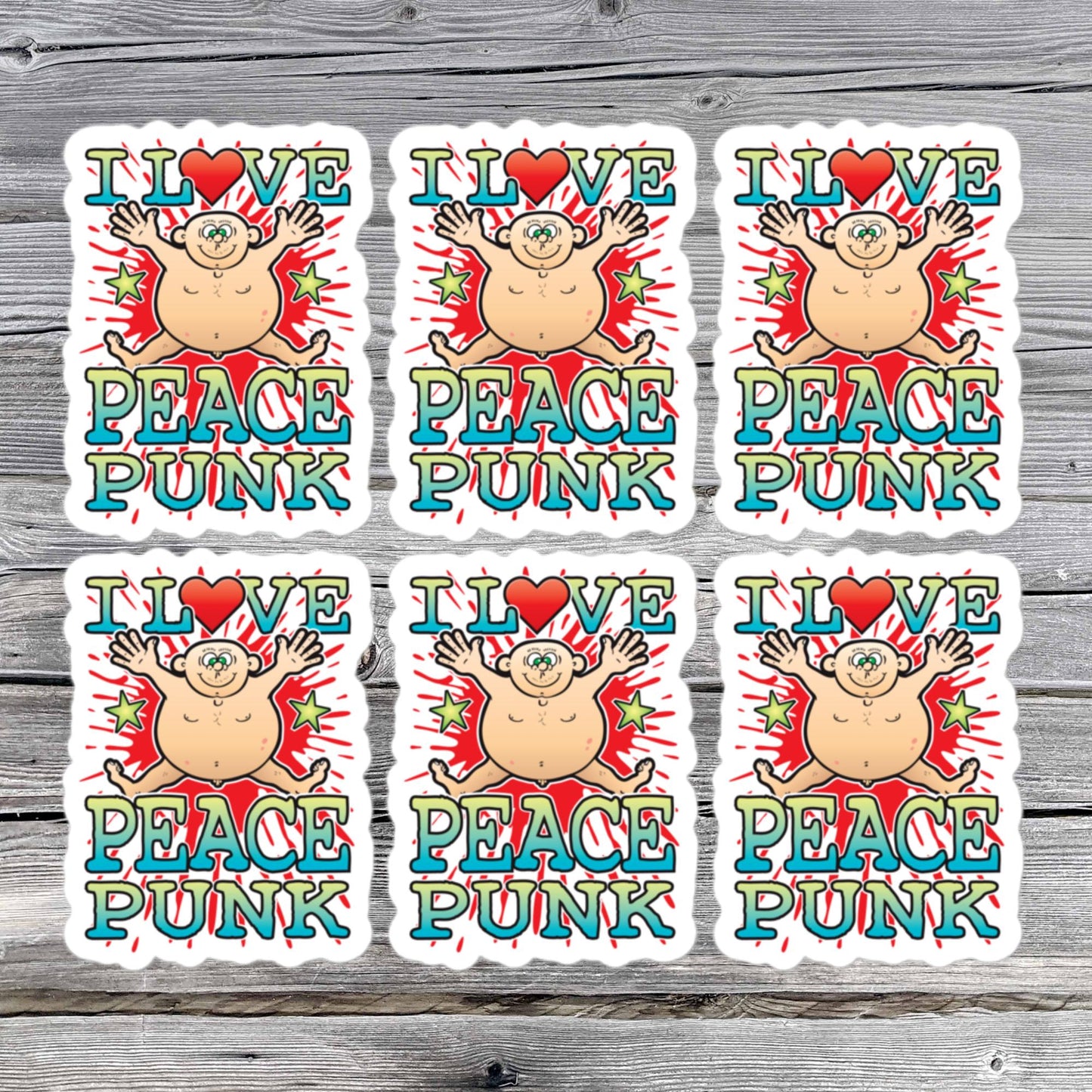 Peace Punk Vinyl Kiss-Cut Stickers