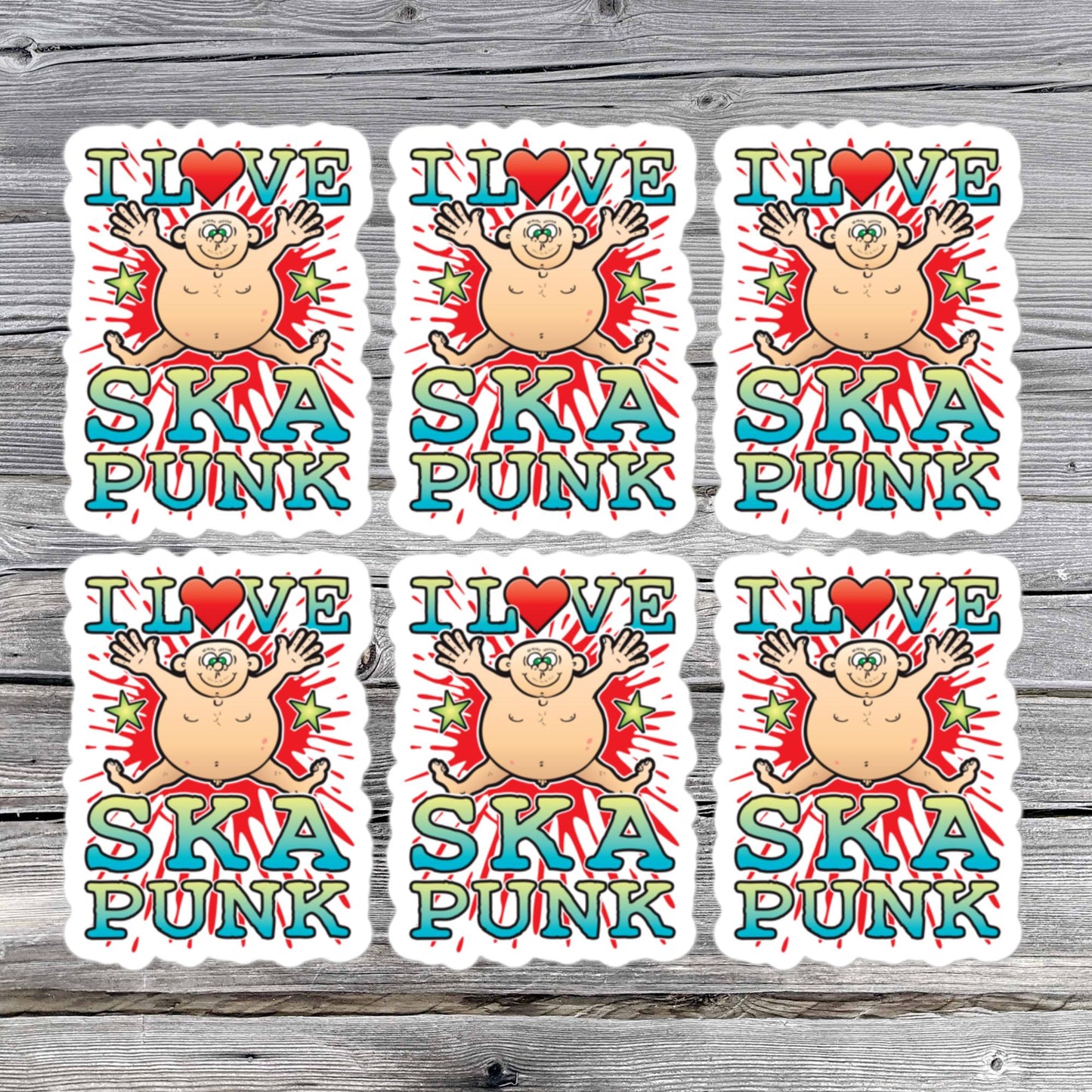 Ska Punk Vinyl Kiss-Cut Stickers