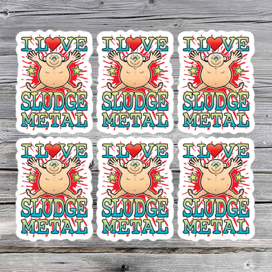 Sludge Metal Vinyl Kiss-Cut Stickers