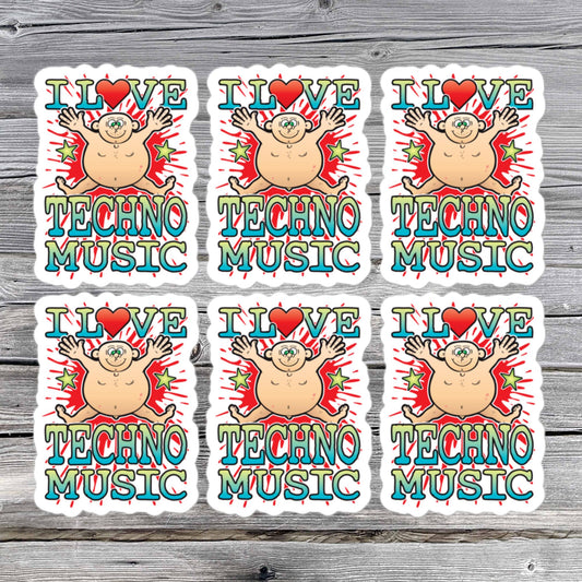 Techno Music Vinyl Kiss-Cut Stickers