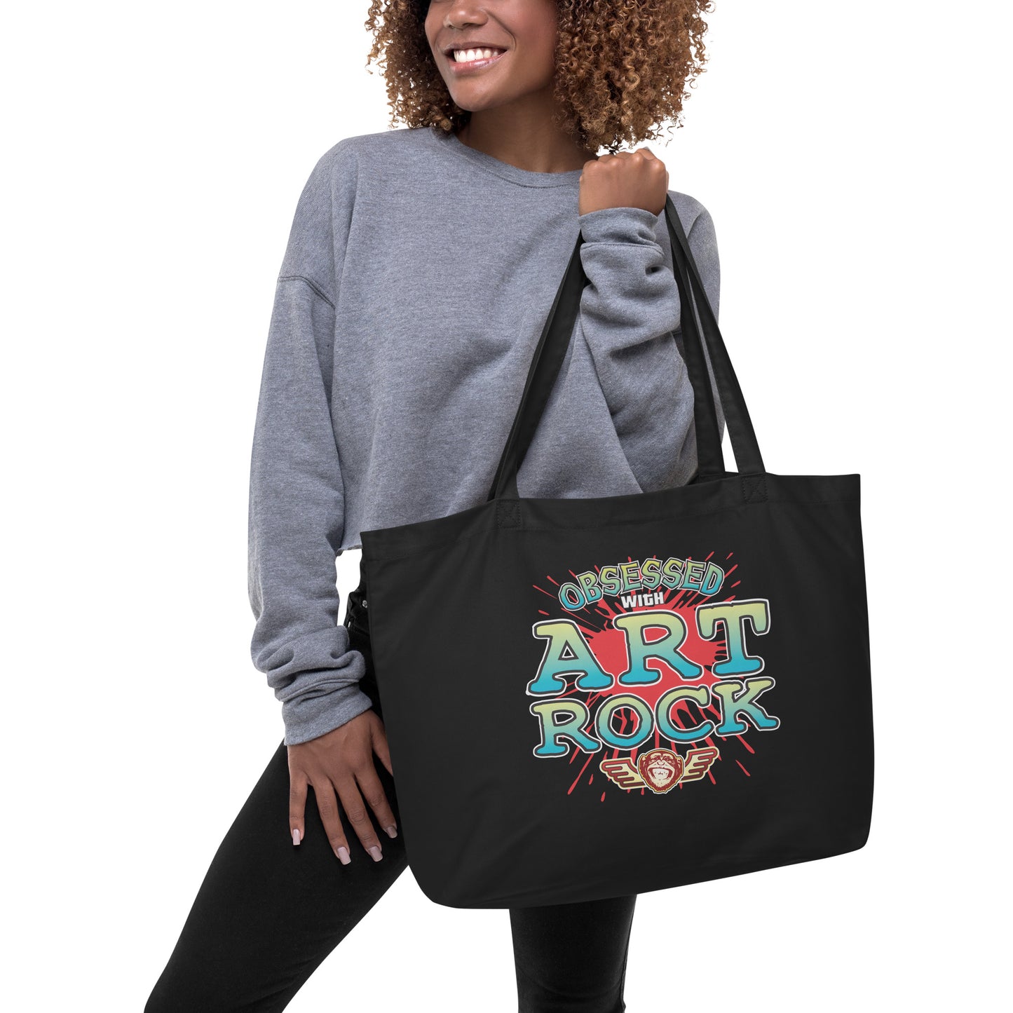 Art Rock Obsessed Large Organic Tote Bag