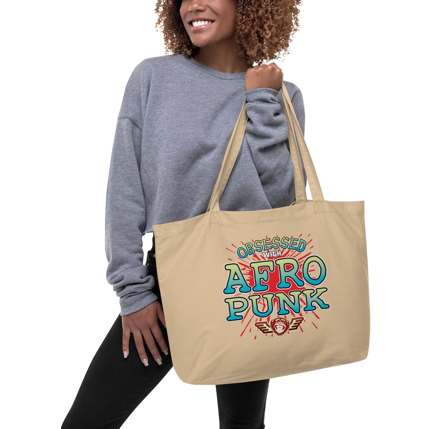 Afro Punk Obsessed Large Organic Tote Bag