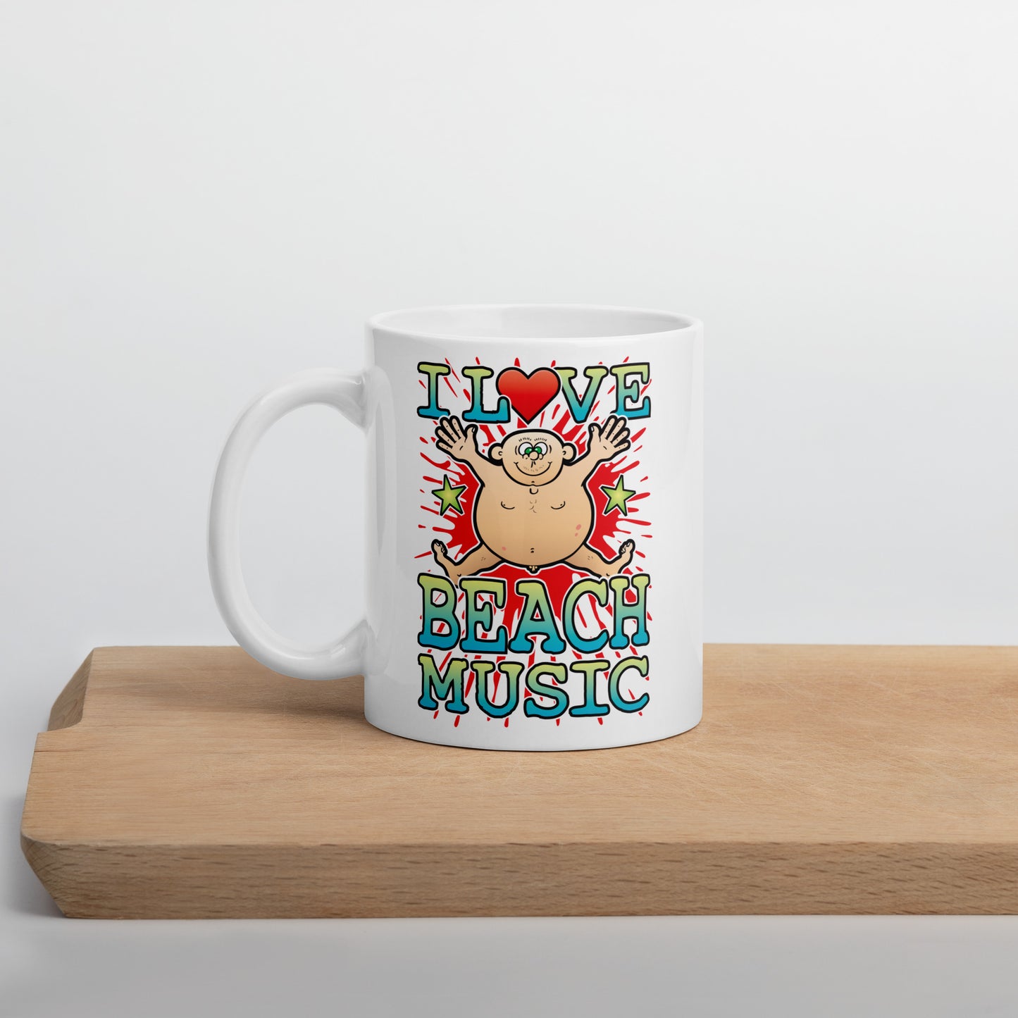 I Love Beach Music Ceramic Mug