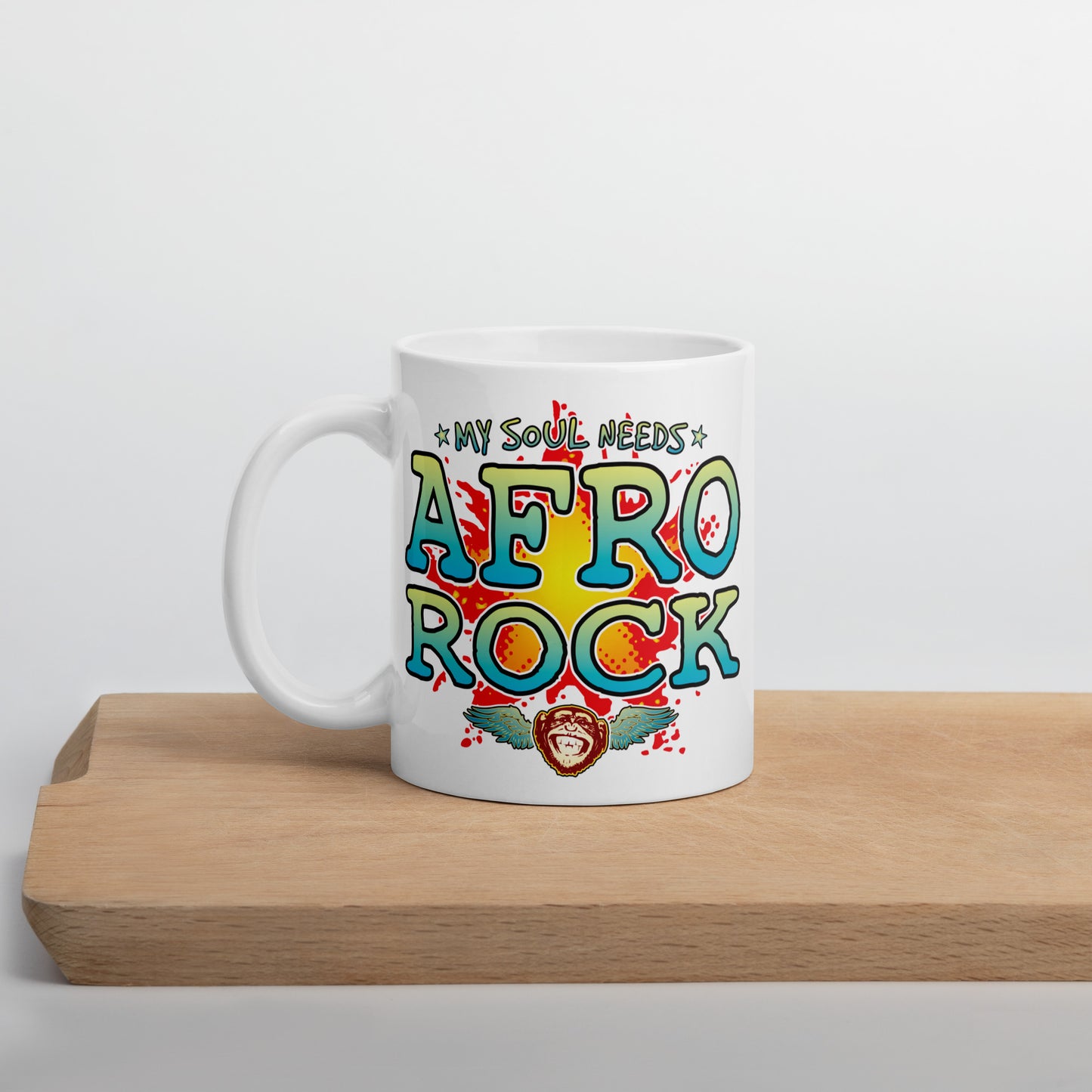 Afro Rock 11oz White Ceramic Soul Mug