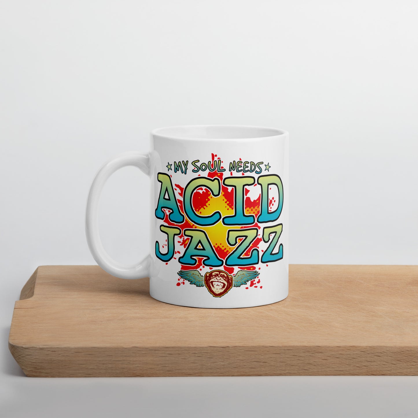 Acid Jazz 11oz White Ceramic Soul Mug