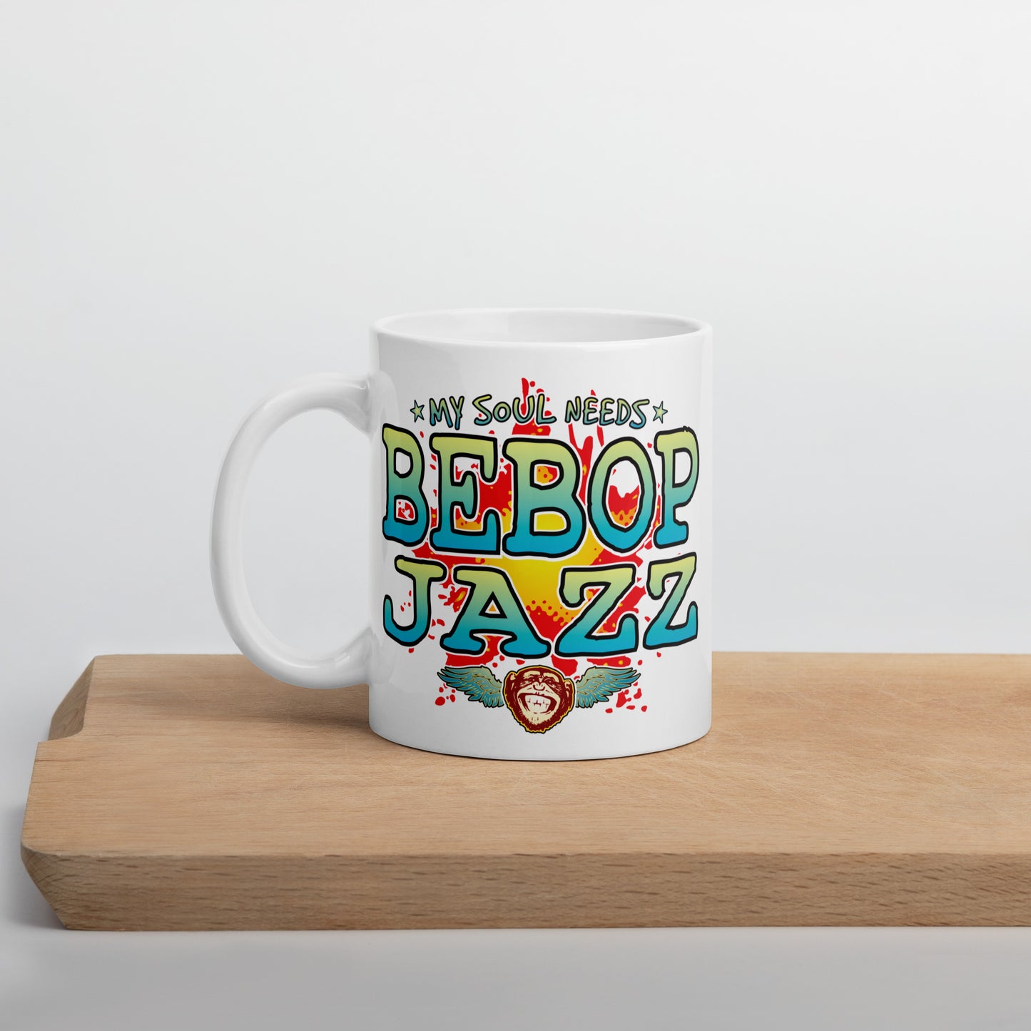 Bebop Jazz 11oz White Ceramic Soul Mug