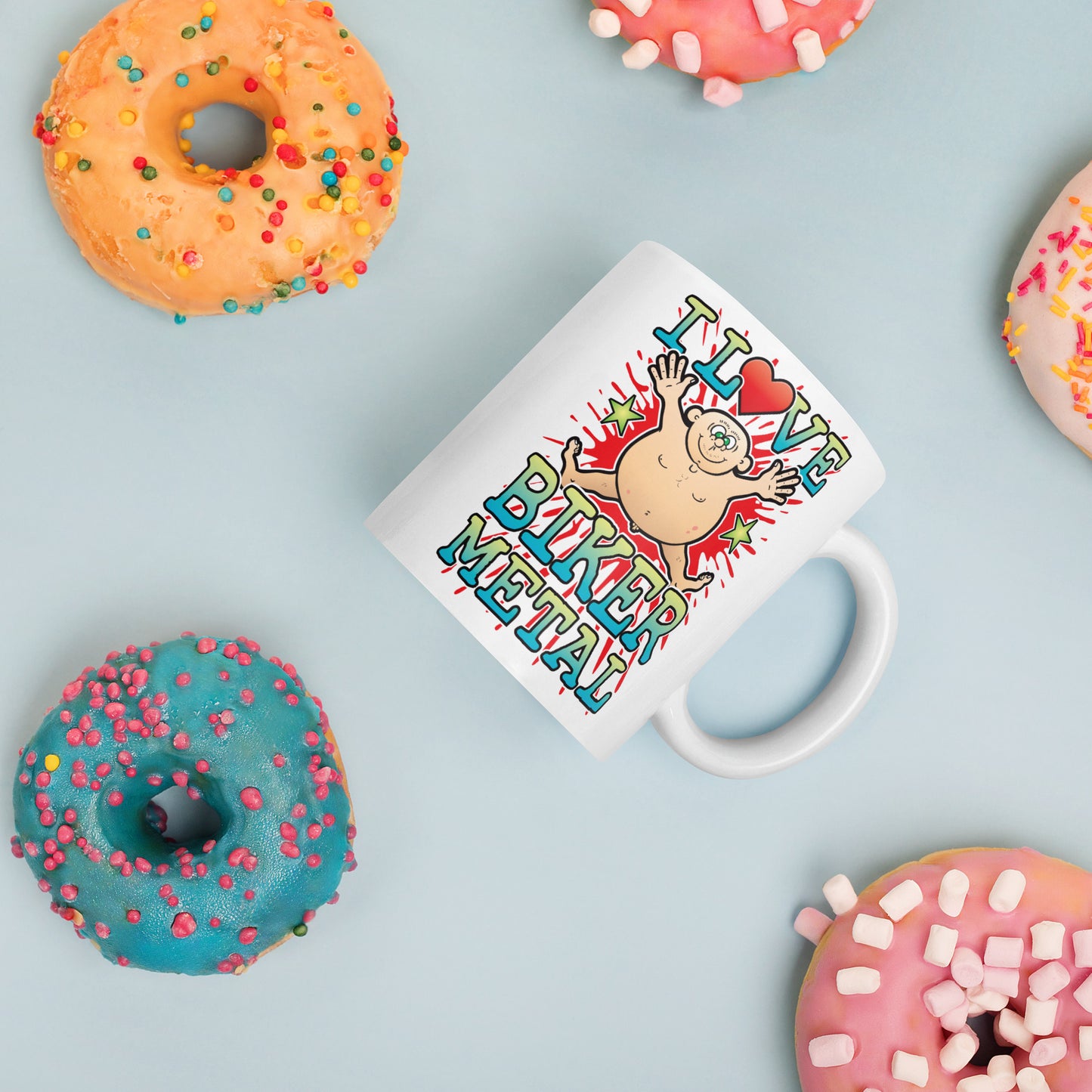 I Love Biker Metal Ceramic Mug
