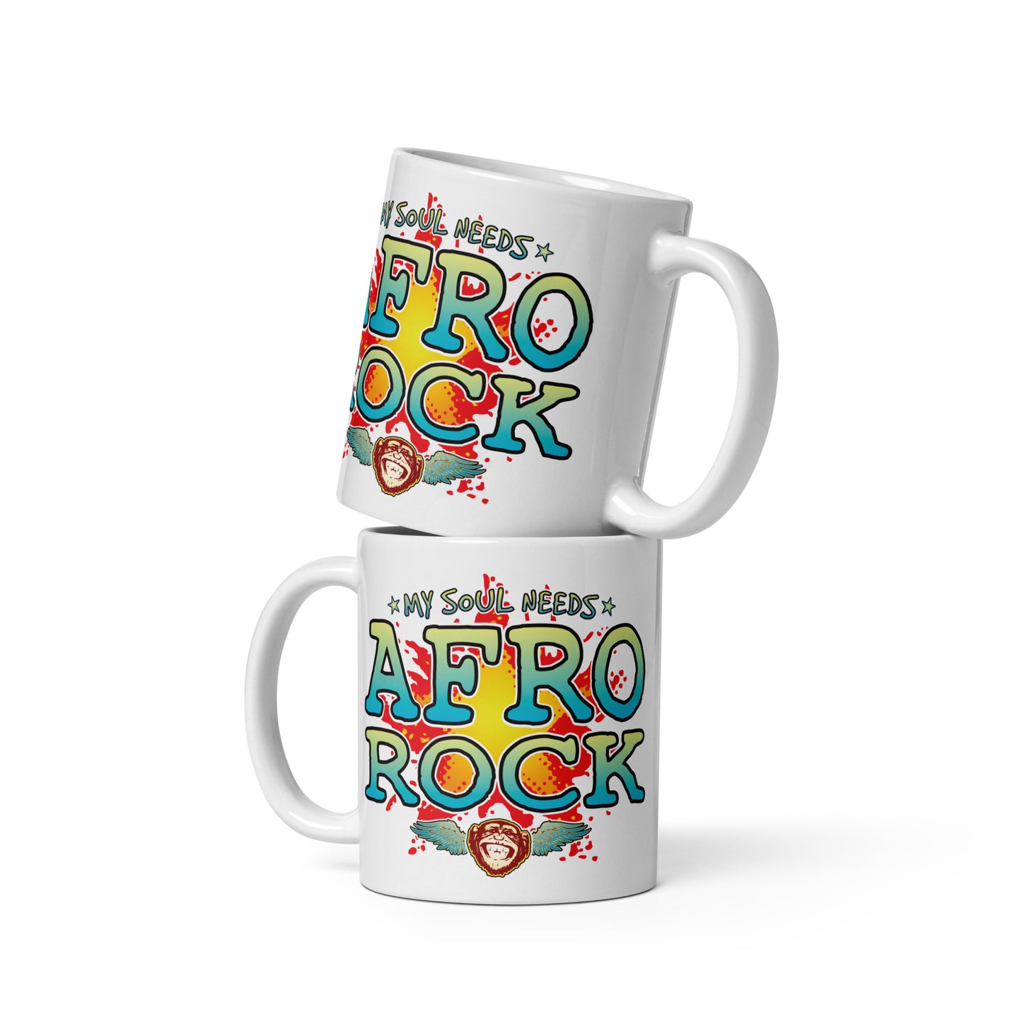 Afro Rock 11oz White Ceramic Soul Mug