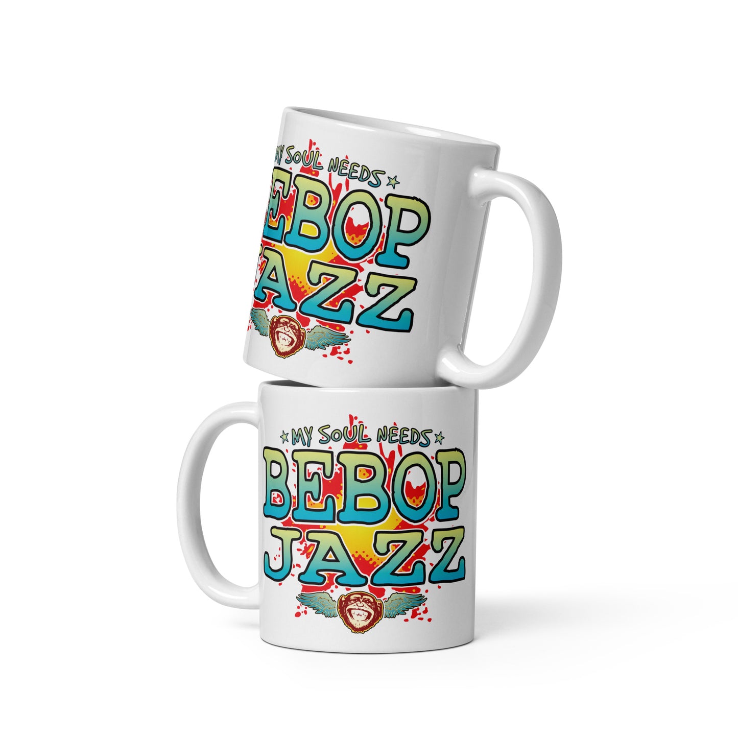 Bebop Jazz 11oz White Ceramic Soul Mug