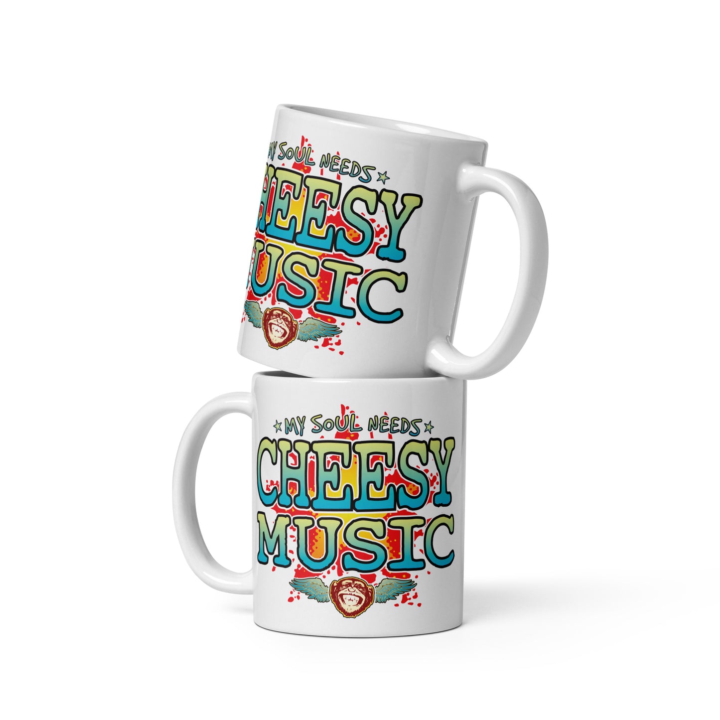 Cheesy Music 11oz White Ceramic Soul Mug