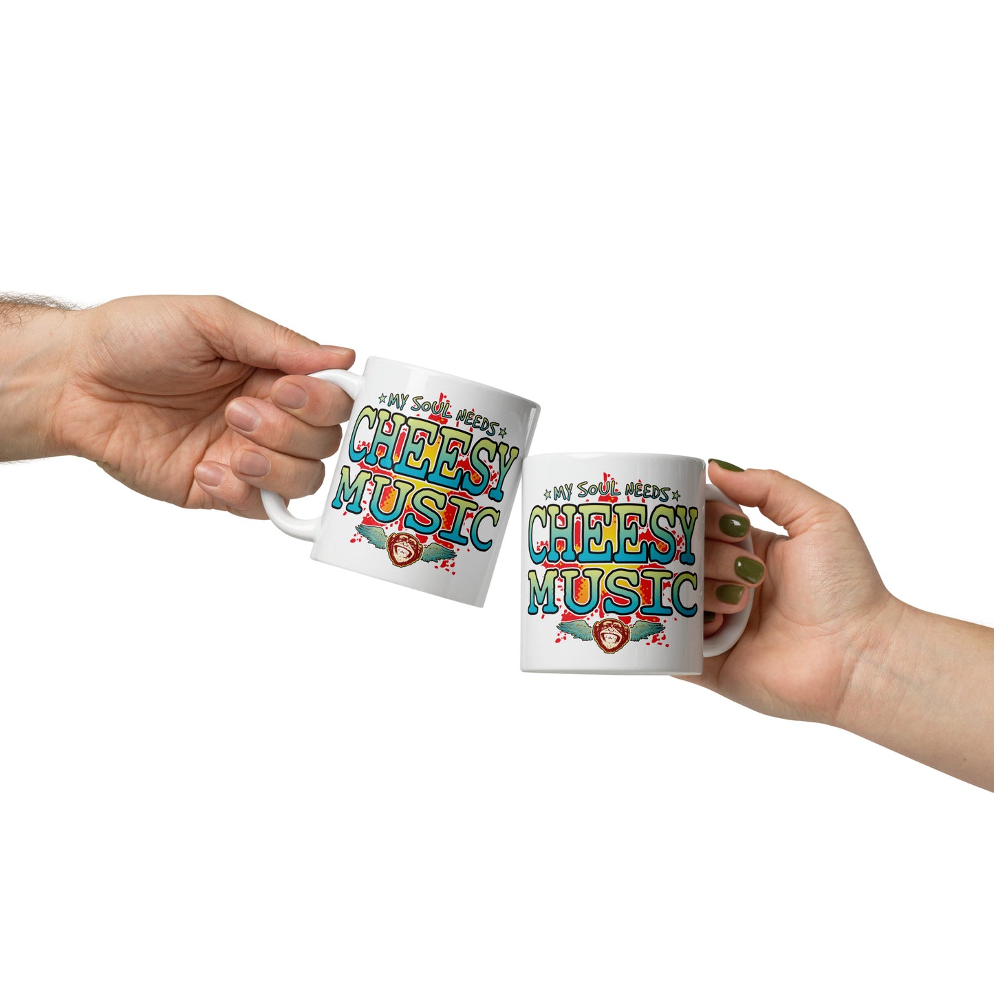 Cheesy Music 11oz White Ceramic Soul Mug