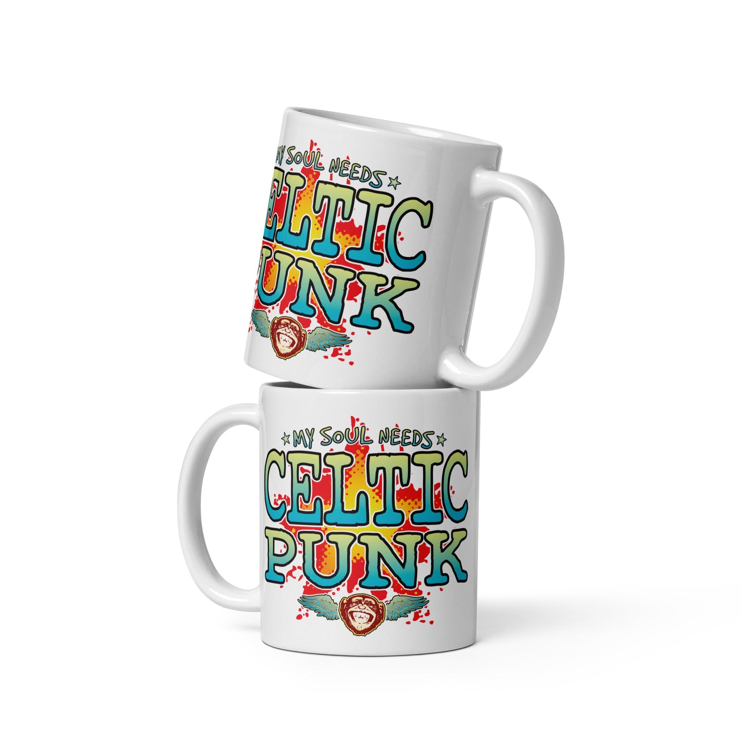 Celtic Punk 11oz White Ceramic Soul Mug