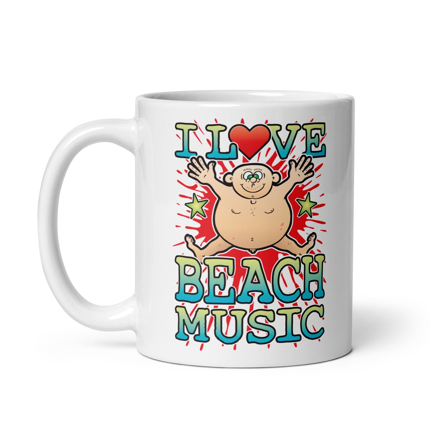 I Love Beach Music Ceramic Mug
