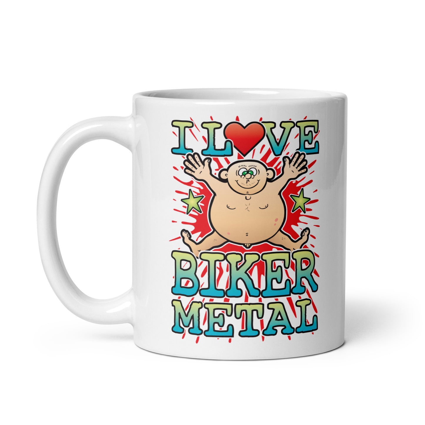 I Love Biker Metal Ceramic Mug