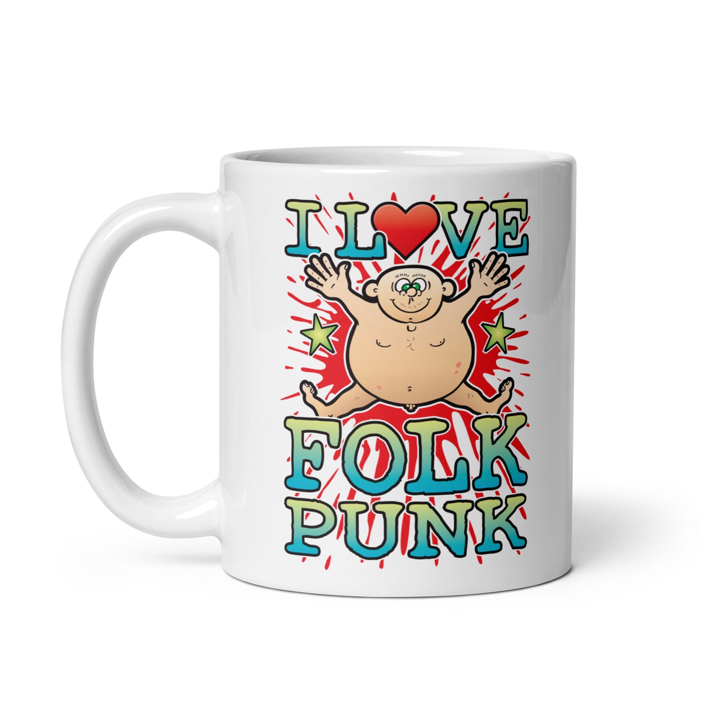 I Love Folk Punk Ceramic Mug