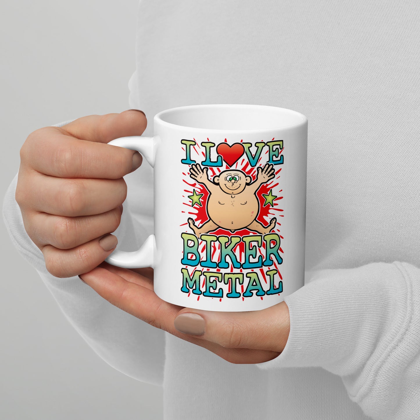 I Love Biker Metal Ceramic Mug