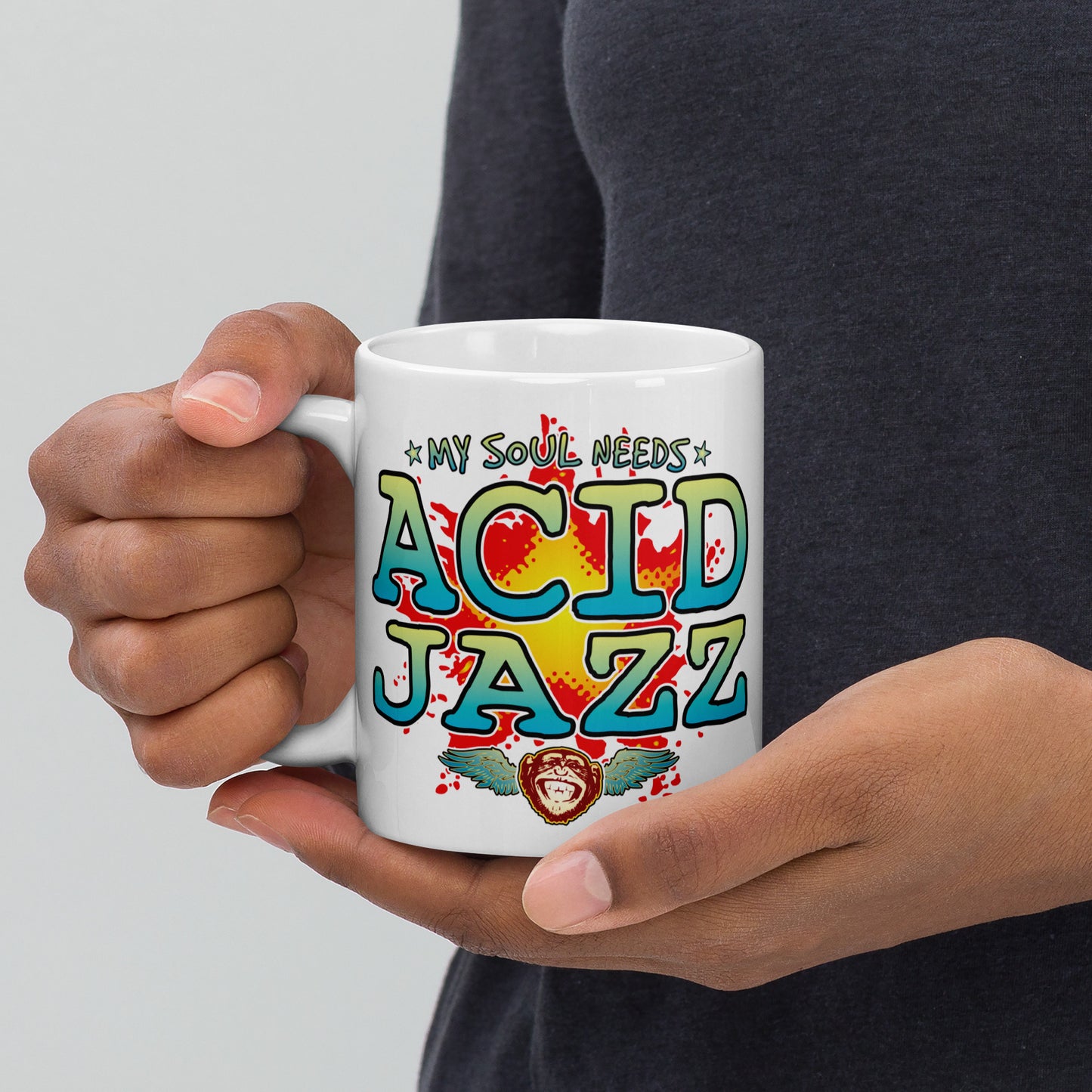 Acid Jazz 11oz White Ceramic Soul Mug