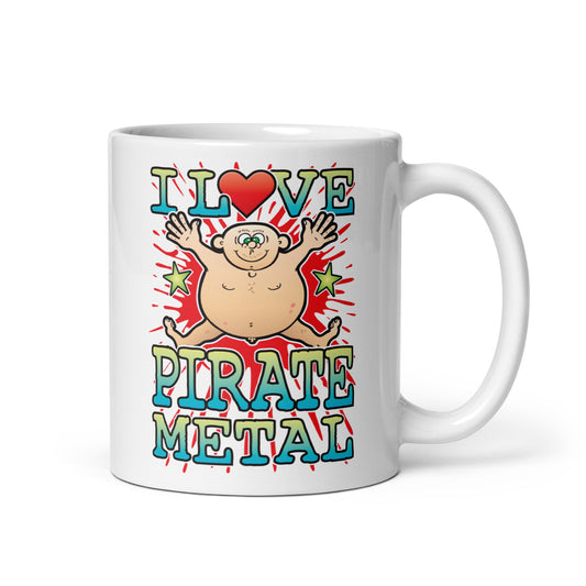 I Love Pirate Metal Ceramic Mug