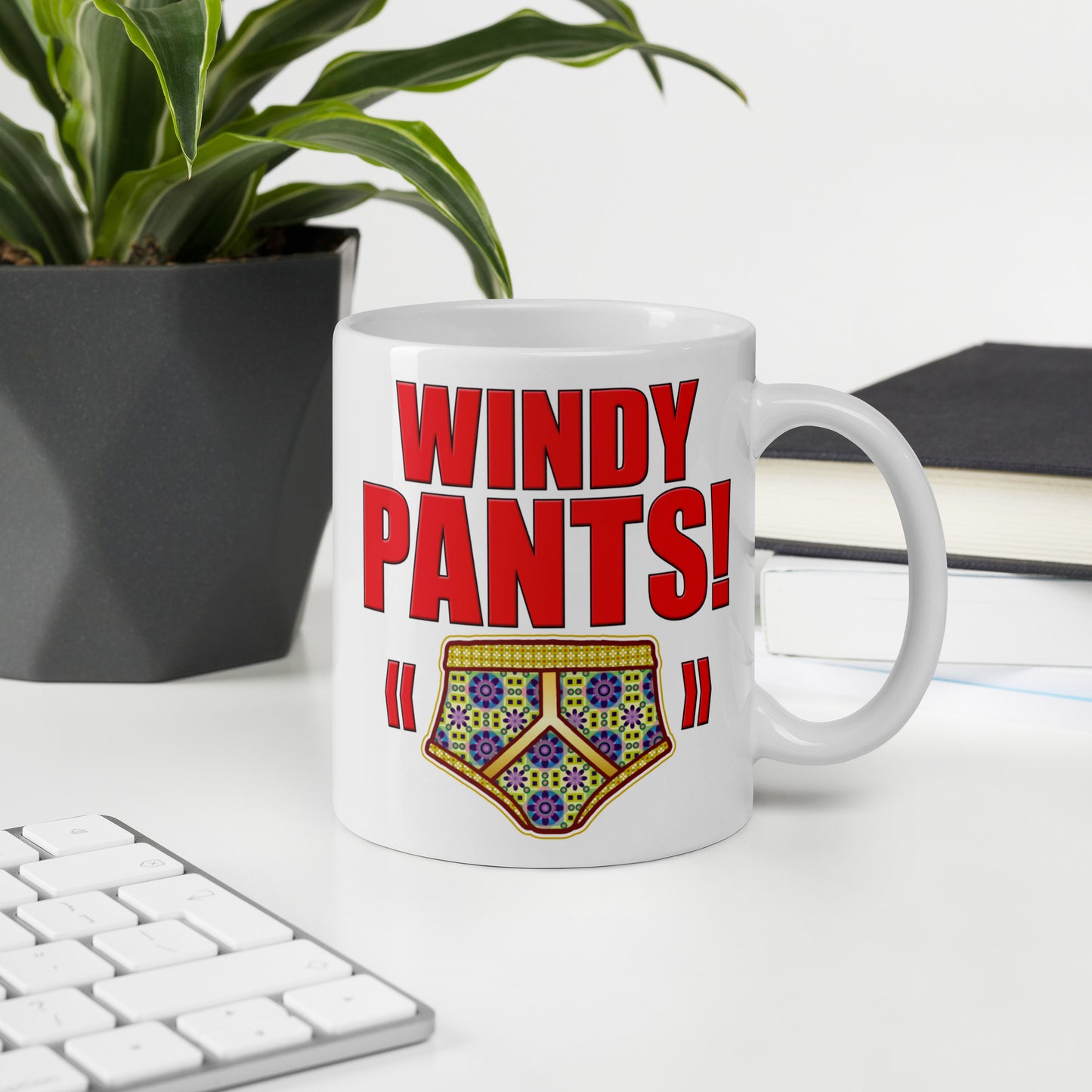 Windy Pants Funny Slogan Ceramic 11oz Mug